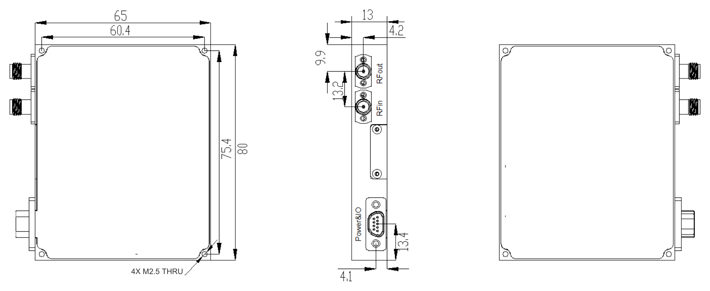 200 MHz to 15 GHz, SPI Low Noise Frequency Synthesizer – OTFS20-15-Outline