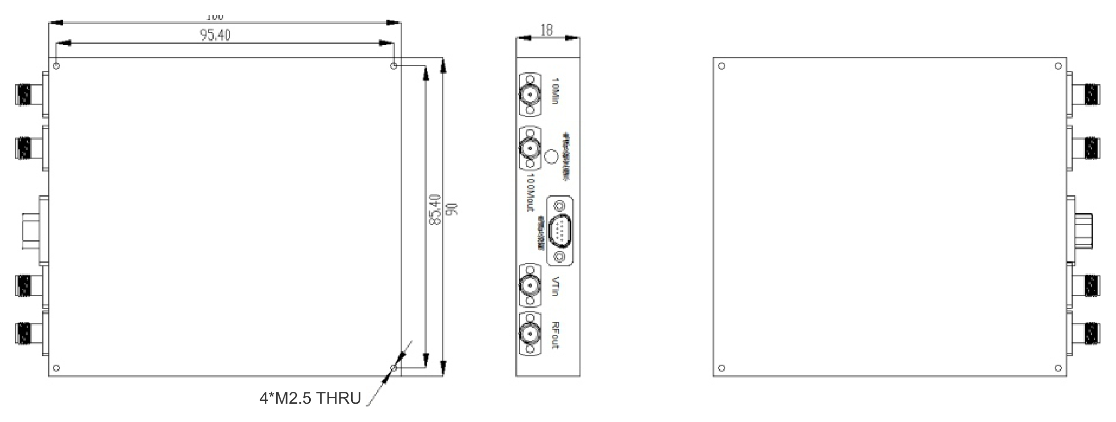 5 to 10 GHz, SPI Ultra-Low Phase Noise Frequency Synthesizer – OTFS35Y-10L-Outline
