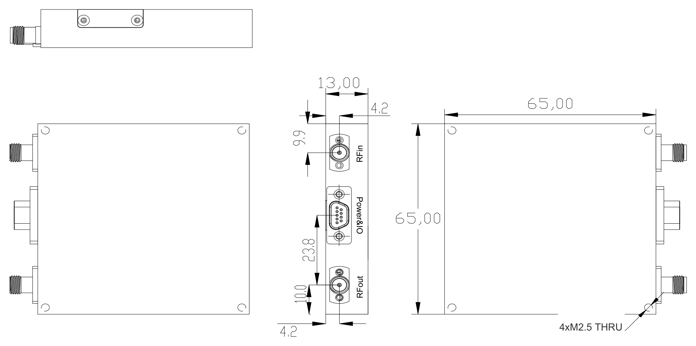 1.25 to 10 GHz, SPI Wideband Fast-Switching Frequency Synthesizer – OTFS40-10-Outline
