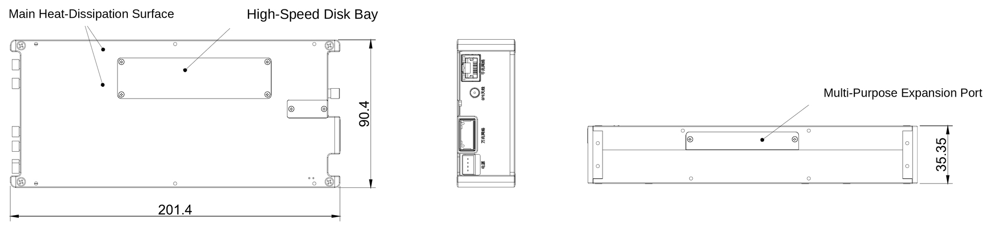 100 kHz to 26.5 GHz, 320 MHz Real-Time Bandwidth Digital RF Receiver Module – OZY02-AH-ML-Outline
