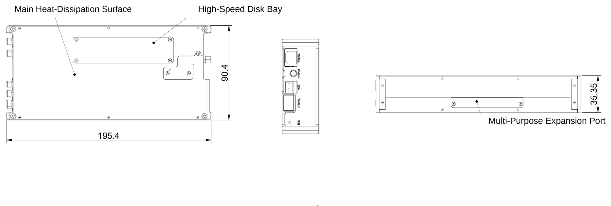 100 kHz to 26.5 GHz, 80 MHz Real-Time Bandwidth Digital RF Receiver Module – OZY11-AH-ML-Outline