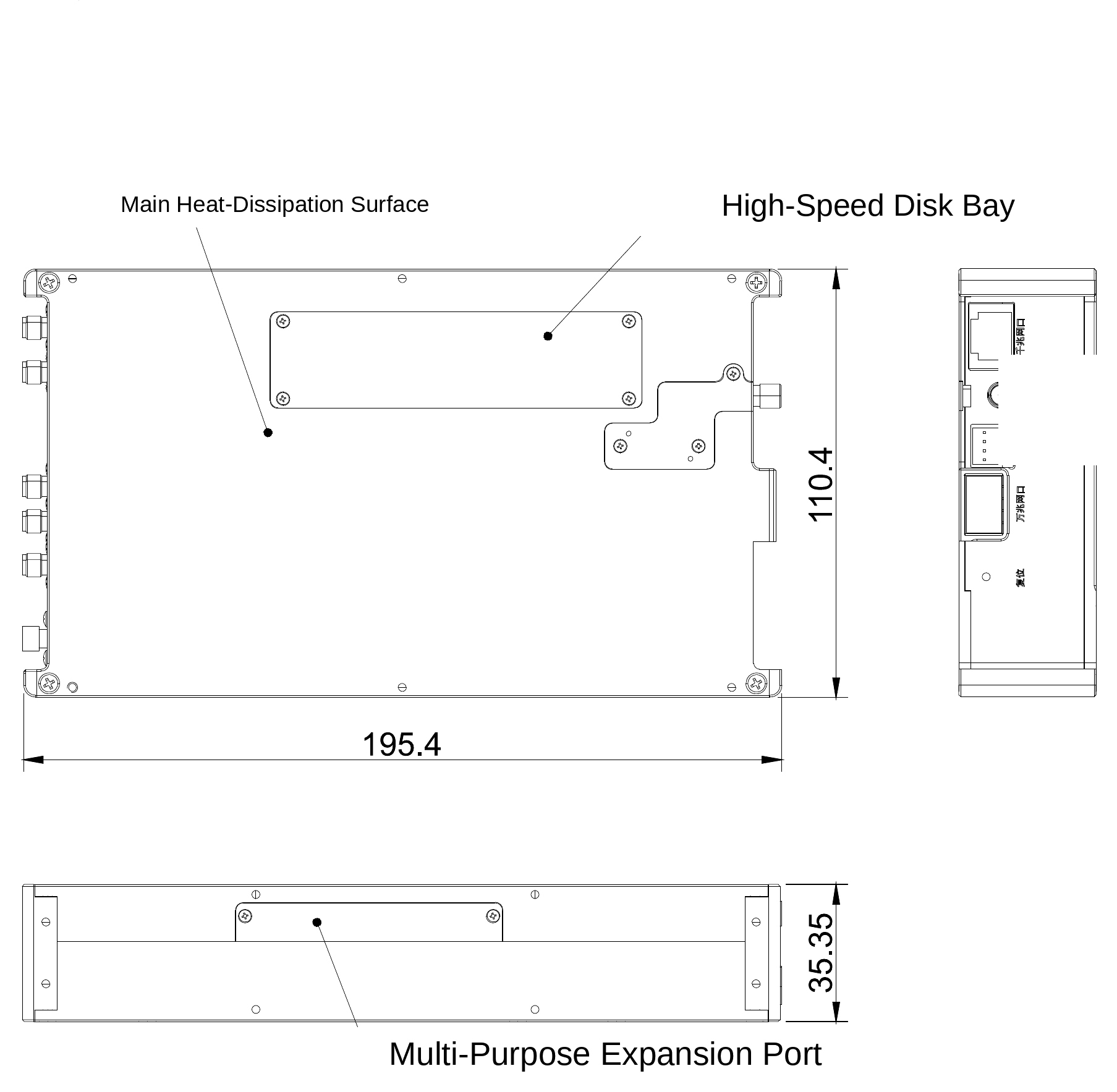 100 kHz to 40 GHz, 80 MHz Real-Time Bandwidth Digital RF Receiver Module – OZY11-BH-ML-Outline