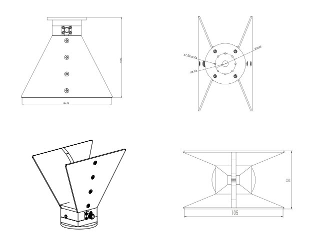 Ultra wide-band dual ridged horn antenna 2-32GHz-Outline