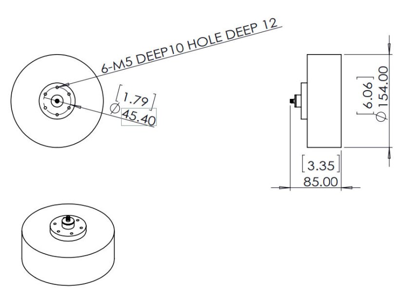 0.8 GHz to 4 GHz Cavity Backed Spiral Antenna OBS-840-Outline