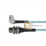 Low Loss N Female Bulkhead to Right Angle SMA Male, 18 GHz, LL335i Coax and RoHS