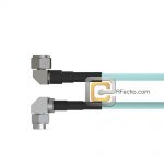 Low Loss Right Angle N Male to Right Angle SMA Male, 18 GHz, LL335i Coax and RoHS
