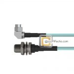 Low Loss Right Angle SMA Male to N Female Bulkhead, 18 GHz, LL335i Coax and RoHS