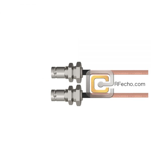 BNC Female Bulkhead to BNC Female Bulkhead RG-316 Coax and RoHS F065-220S1-220S1-30-N BNC Female Bulkhead to BNC Female Bulkhead RG-316 Coax and RoHS F065-220S1-220S1-30-N