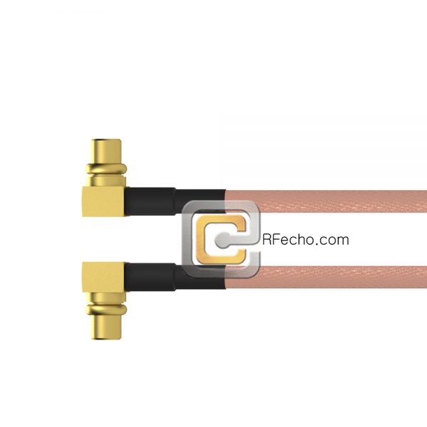 Right Angle MCX Plug to Right Angle MMCX Plug RG-316 Coax and RoHS F065-251R0-271R0-30-N Right Angle MCX Plug to Right Angle MMCX Plug RG-316 Coax and RoHS F065-251R0-271R0-30-N
