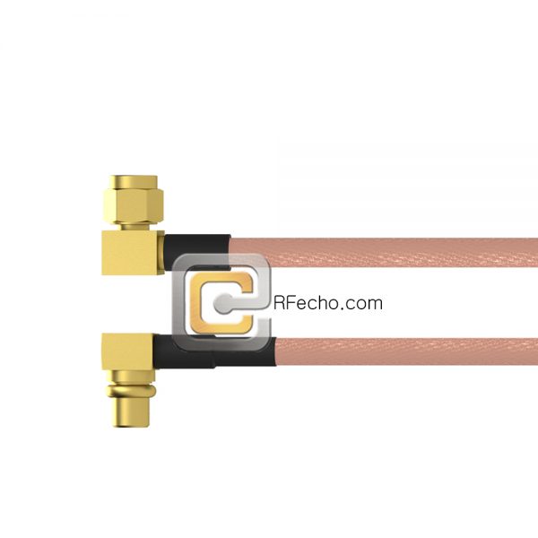 Right Angle MMCX Plug to Right Angle SMC Plug RG-316 Coax and RoHS F065-271R0-341R0-30-N Right Angle MMCX Plug to Right Angle SMC Plug RG-316 Coax and RoHS F065-271R0-341R0-30-N