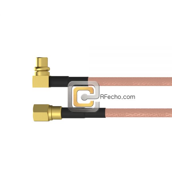 Right Angle MMCX Plug to SMC Plug RG-316 Coax and RoHS F065-271R0-341S0-30-N Right Angle MMCX Plug to SMC Plug RG-316 Coax and RoHS F065-271R0-341S0-30-N