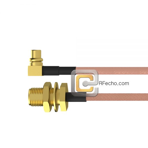 SMA Female Bulkhead to Right Angle MMCX Plug RG-316 Coax and RoHS F065-320S1-271R0-30-N SMA Female Bulkhead to Right Angle MMCX Plug RG-316 Coax and RoHS F065-320S1-271R0-30-N