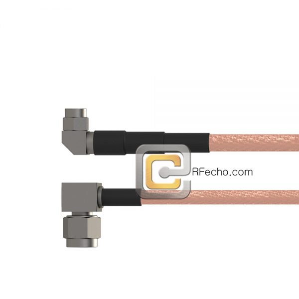 Right Angle SSMA Male to Right Angle SMA Male RG-316 Coax and RoHS F065-361R0-321R0-30-N Right Angle SSMA Male to Right Angle SMA Male RG-316 Coax and RoHS F065-361R0-321R0-30-N