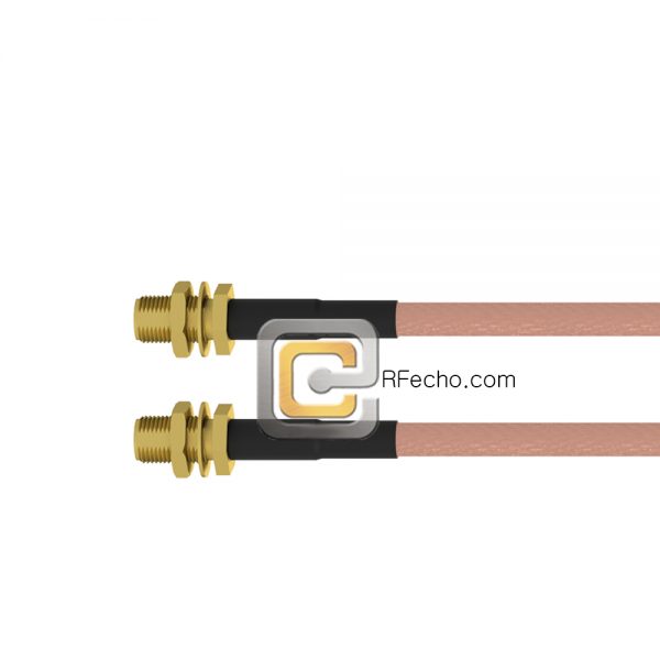 SMA Female Bulkhead to SMA Female Bulkhead RG-58 Coax and RoHS F070-320S1-320S1-50-N SMA Female Bulkhead to SMA Female Bulkhead RG-58 Coax and RoHS F070-320S1-320S1-50-N