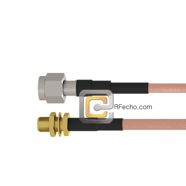 TNC Male to SMA Female Bulkhead RG-58 Coax and RoHS F070-411S0-320S1-50-N TNC Male to SMA Female Bulkhead RG-58 Coax and RoHS F070-411S0-320S1-50-N