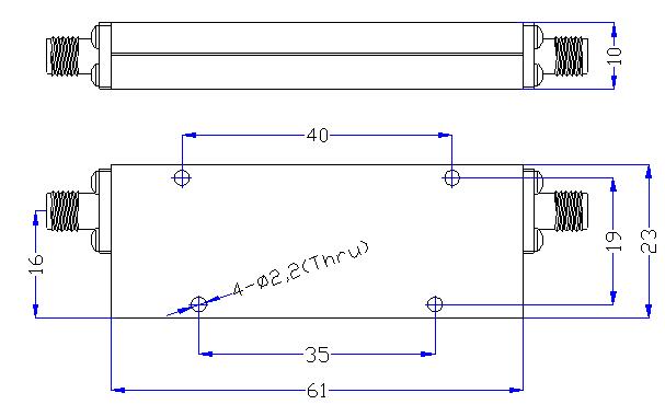 1.0 GHz to 10 GHz Rejection ≥50 dB @ DC - 0.78 GHz High Pass Cavity Filter 01