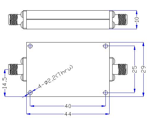3.0 GHz to 18 GHz Rejection ≥60 dB @ DC -2.6 GHz High Pass Cavity Filter 01