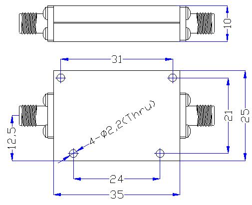 5.0 GHz to 22 GHz Rejection ≥60 dB @ DC-4.48 GHz High Pass Cavity Filter 01