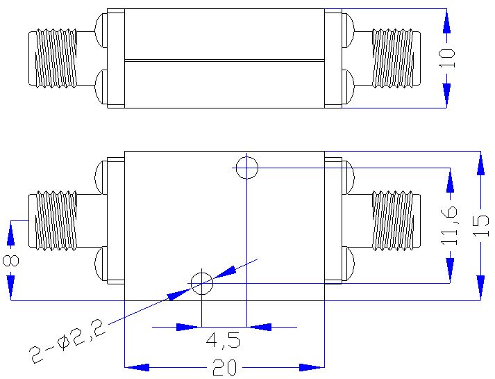 7.5 GHz to 18 GHz Rejection ≥40 dB @ DC-6 GHz High Pass Cavity Filter 01