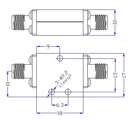 DC-18GHz, Rejection ≥50dB @ 19.1~26GHz, Low Pass Cavity Filter OLP-18000 01