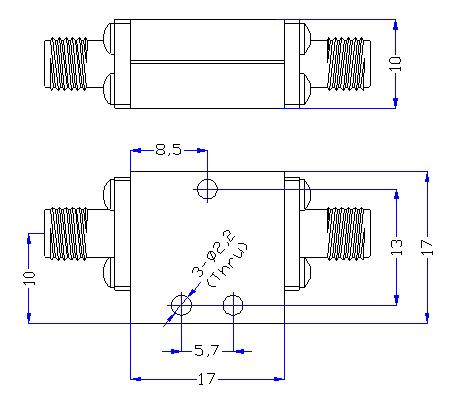 DC-19GHz, Rejection ≥50dB @ 20.1~26GHz, Low Pass Cavity Filter OLP-19000 01