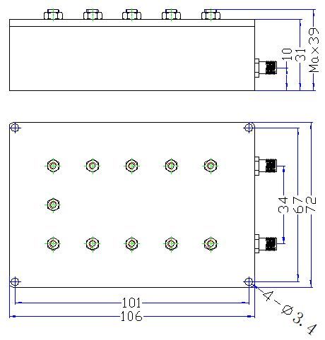 Bandpass Filter From 1084MHz To 1096MHz With SMA-Female Connectors