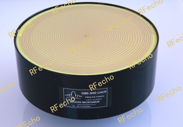 0.8 GHz to 4 GHz Cavity Backed Spiral Antenna OBS-840