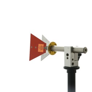 Broadband dual ridged horn antenna with a frequency range of 2 to 20GHz and 10.5dBi Typ. Gain
