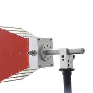 Broadband dual ridged horn antenna, frequency ranges from 0.8-8GHz, 10.5dBi Gain