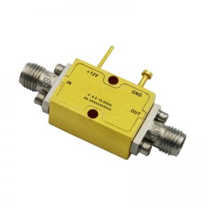 Ultra Wide Band Low Noise Amplifier From 9.5GHz to 10.8GHz With a Nominal 36dB Gain NF 2dB SMA Connectors
