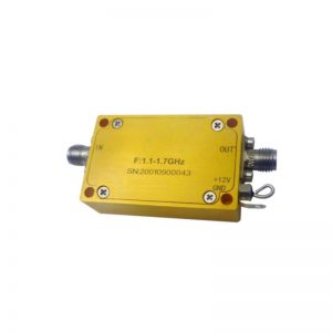 Ultra Wide Band Low Noise Amplifier From 1.1GHz to 1.9GHz With a Nominal 34dB Gain NF 1.3dB SMA Connectors
