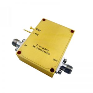 Ultra Wide Band Low Noise Amplifier From 17GHz to 26GHz With a Nominal 28dB Gain NF 2.4dB SMA Connectors