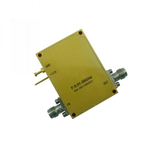 Ultra Wide Band Low Noise Amplifier From 0.01GHz to 50GHz With a Nominal 45dB Gain NF 4dB 2.4mm Connectors