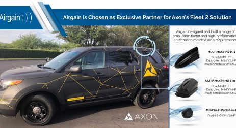 Axon Selects Airgain as an Antenna Partner for its In-car Video System
