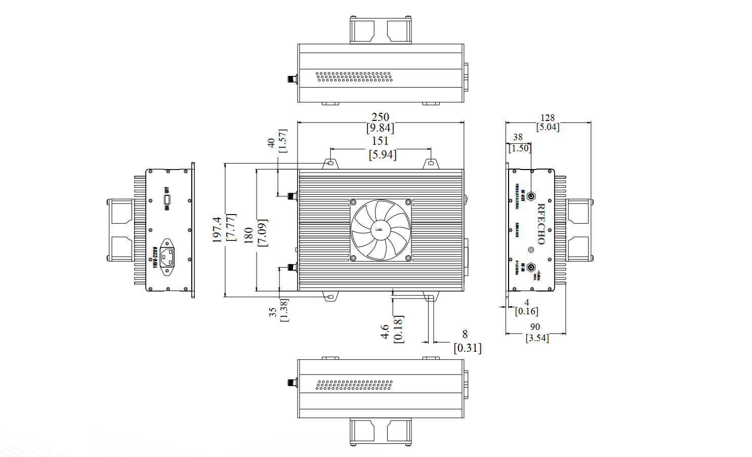 Ultra Wide Band AC– Power Amplifier . 0.02GHz~0.55GHz . OACPA00020055A