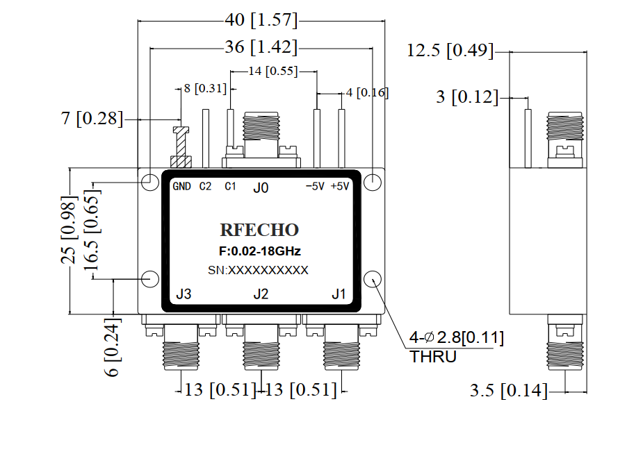 Absorptive Coaxial   SP3T Switch from 0.02GHz to 18GHz .OSA0300021800B