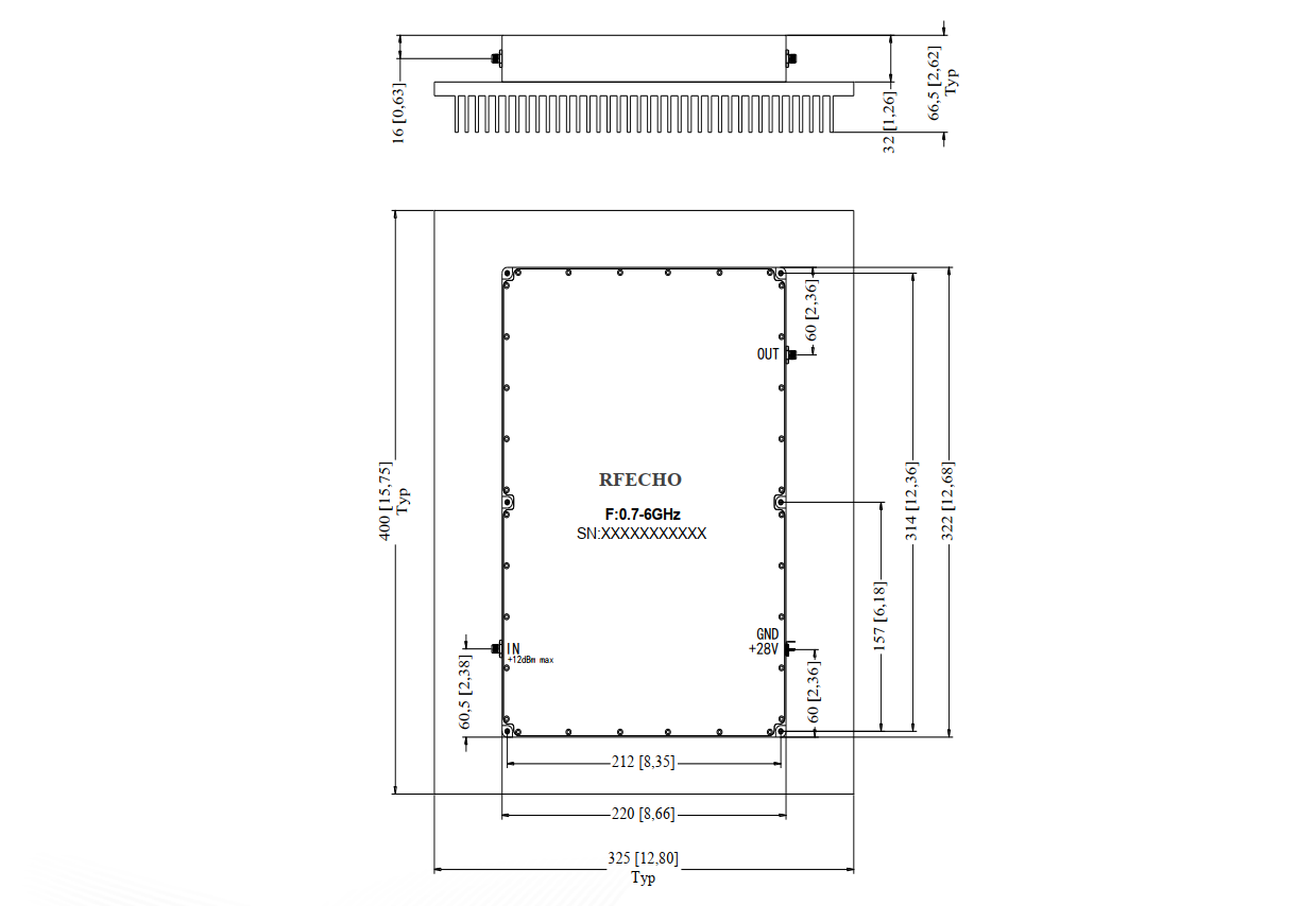 Wide Band Power Amplifier . 0.7GHz~6GHz . OPA4500700600A