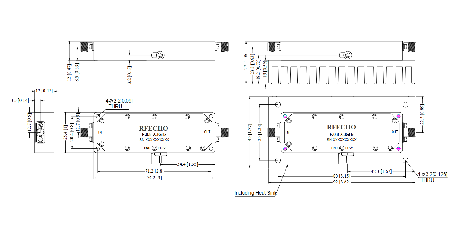Wide Band Power Amplifier . 0.8GHz~2.3GHz . OPA2900800230B