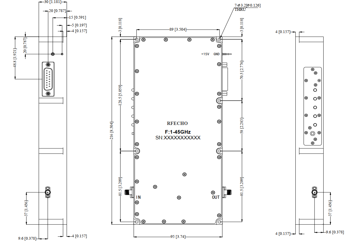 1.6W Ultra Wide Band Power Amplifier . 1GHz~45GHz . OPA3201004500A