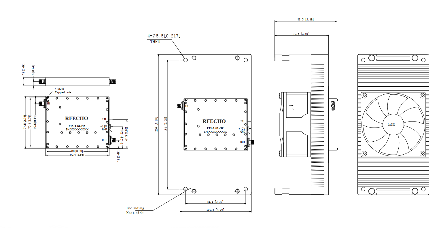 Power Amplifier . 4.4GHz~5GHz . OPA3804400500B