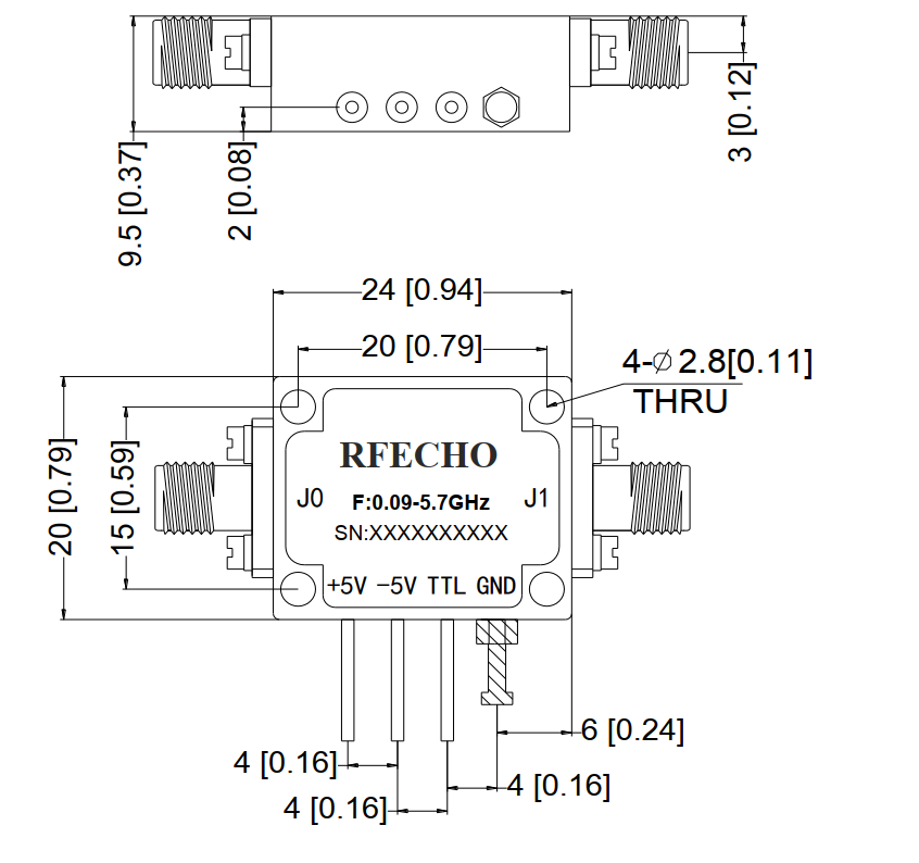 Absorptive Coaxial   SPST Switch from 0.09GHz to 5.7GHz .OSA0100090570B