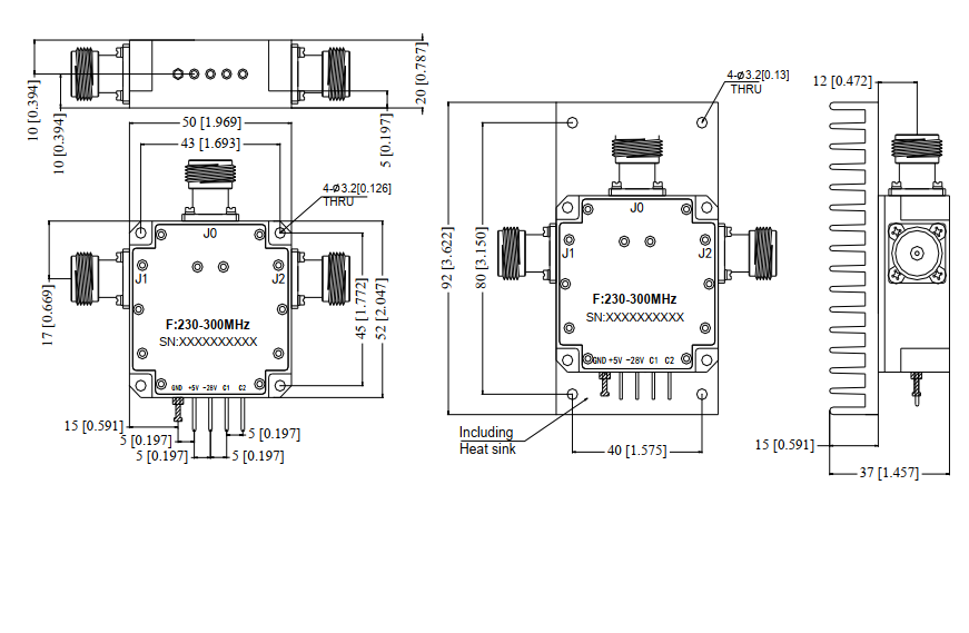 Absorptive Coaxial   SP2T Switch from 0.23GHz to 0.3GHz .OSR0200230030A