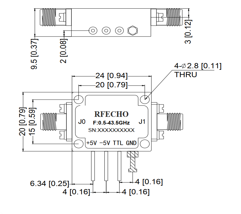 Absorptive Coaxial   SPST Switch from 0.5GHz to 43.5GHz .OSA0100504350C