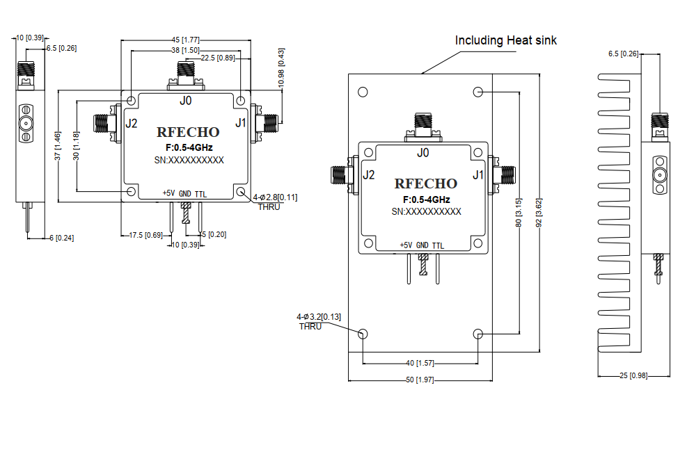 Absorptive Coaxial   SP2T Switch from 0.5GHz to 4GHz .OSA0200500400D