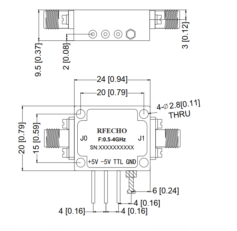 Absorptive Coaxial   SPST Switch from 0.5GHz to 4GHz .OSR0100500400A