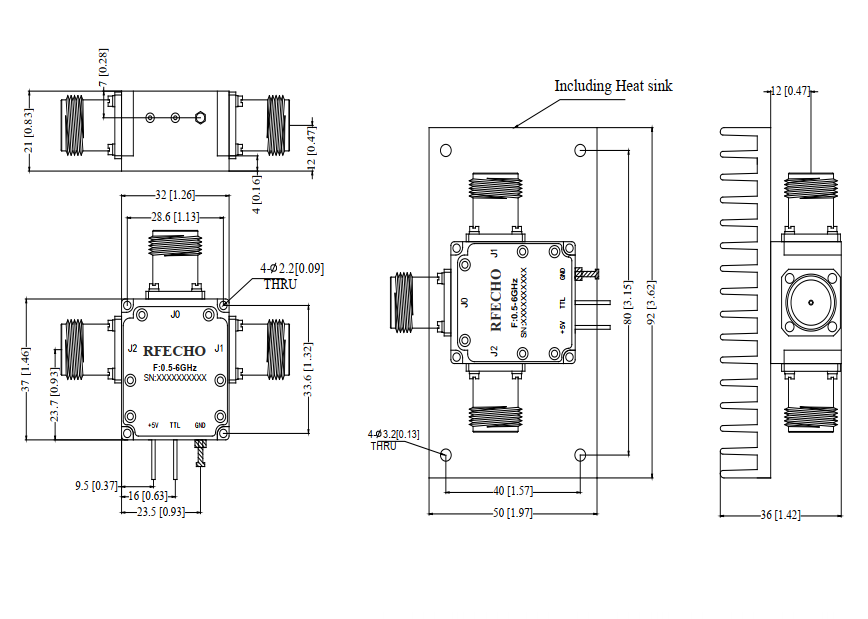 Absorptive Coaxial   SP2T Switch from 0.5GHz to 6GHz .OSR0200500600A