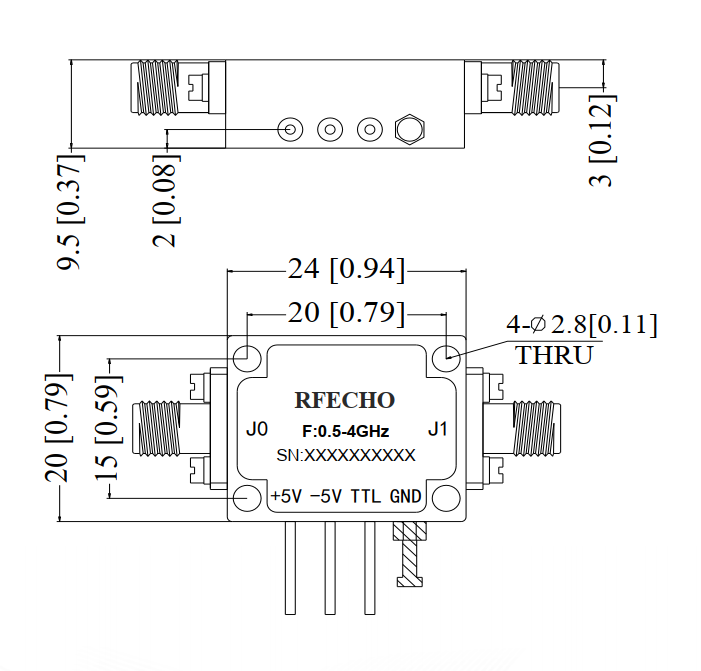 Absorptive Coaxial   SPST Switch from 0.5GHz to 4GHz .OSA0100500400B