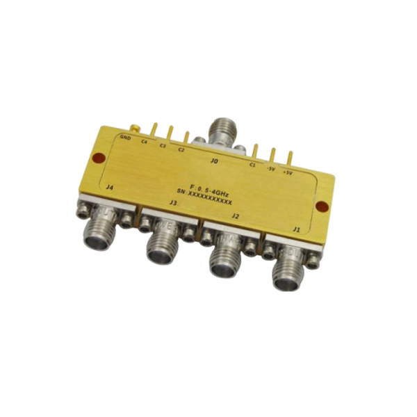 Absorptive Coaxial   SP4T Switch from 0.5GHz to 4GHz .OSR0400500400A