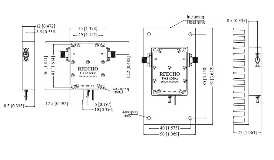 Absorptive Coaxial   SPST Switch from 0.8GHz to 1.5GHz .OSR0100800150A