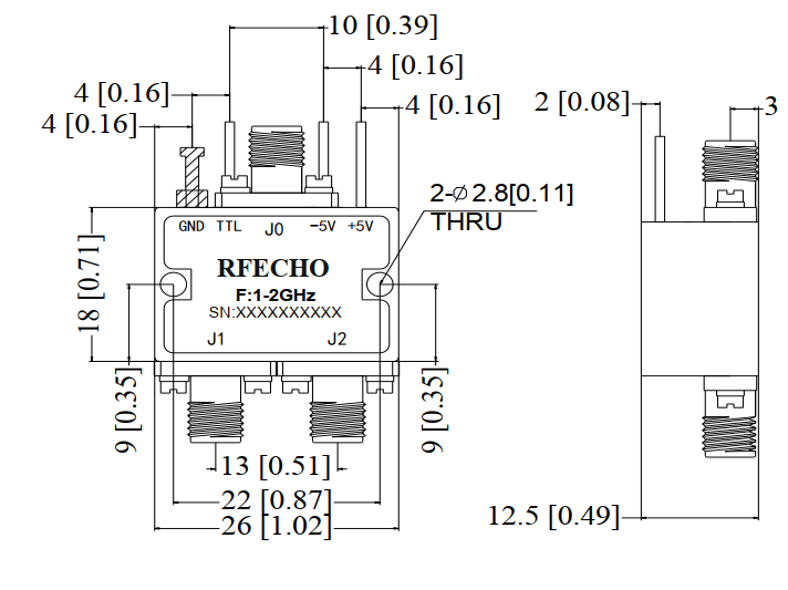 Absorptive Coaxial   SP2T Switch from 1GHz to 2GHz .OSR0201000200A